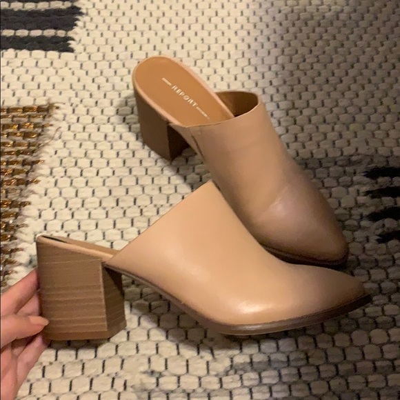 nude mules shoes